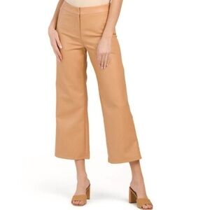 Bagatelle Camel Wide-Leg Faux Leather Dress Pants Plus Size 1X